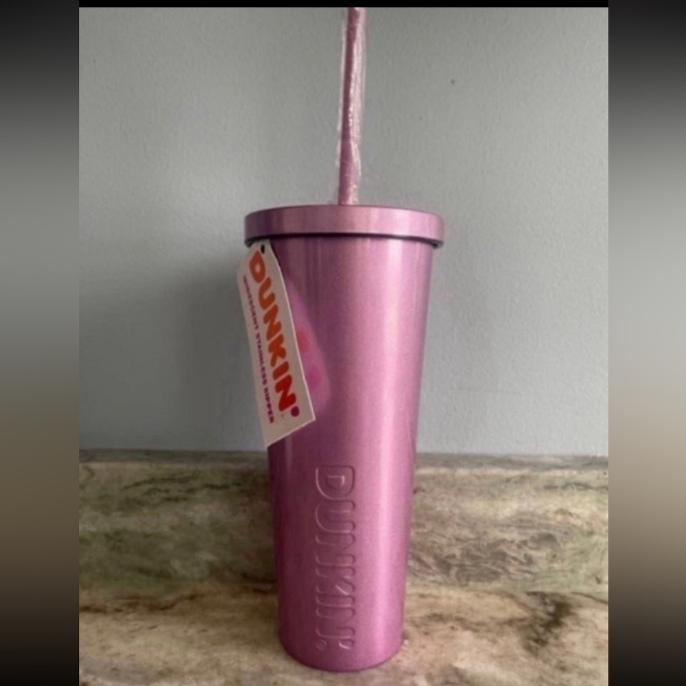 NEW‎ DUNKIN PINK/PURPLE 24oz. IRIDESCENT STAINLESS STEEL TUMBLER